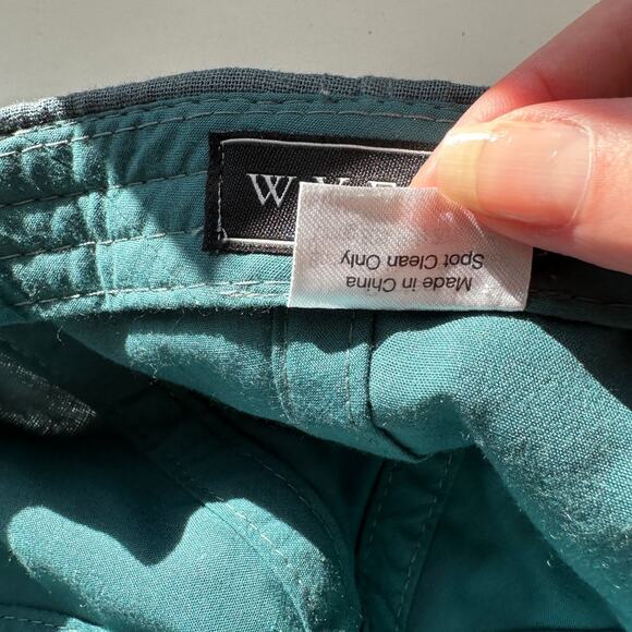 Wyeth Spencer in Muted Blue Green Linen Adjustable Baseball Dad Hat Cap - Picture 8 of 9